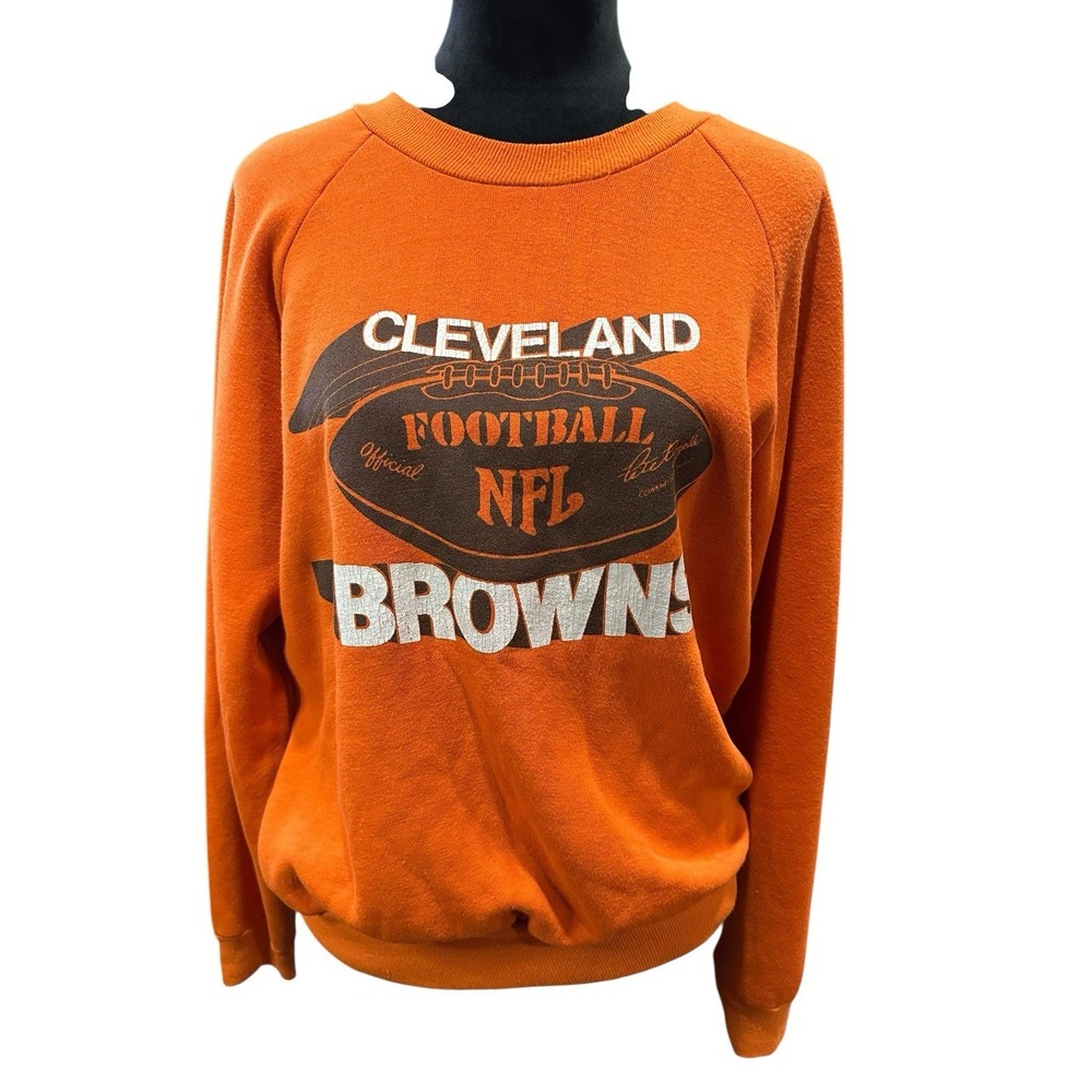 VTG 80s Garan NFL Cleveland Browns Football Crewneck Sweatshirt - Womens L LARGE